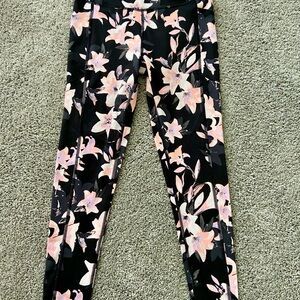 Victoria’s Secret Floral Black and Pink Leggings